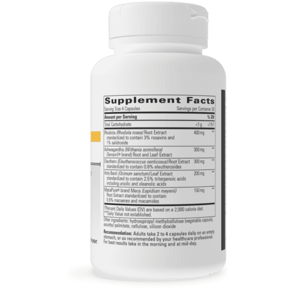 A bottle of supplement facts on a green background