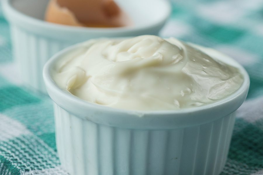 ramekin with mayonnaise