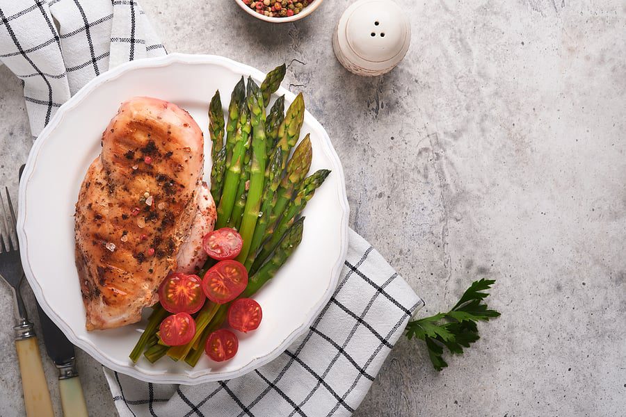 baked chicken breast asparagus tomatoes