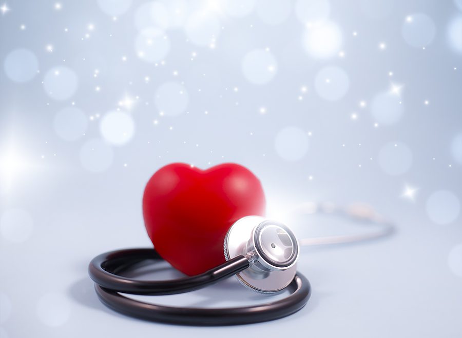 red heart with stethoscope