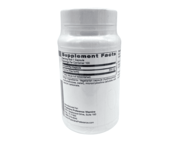 L-Taurine 500 mg 100 Capsules - Image 2