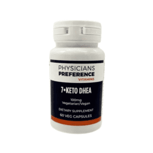 A bottle of 2-keto dhea supplement.