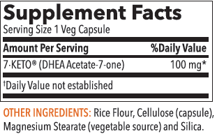 Supplement facts for a rice flour, cellulose and stearate product.