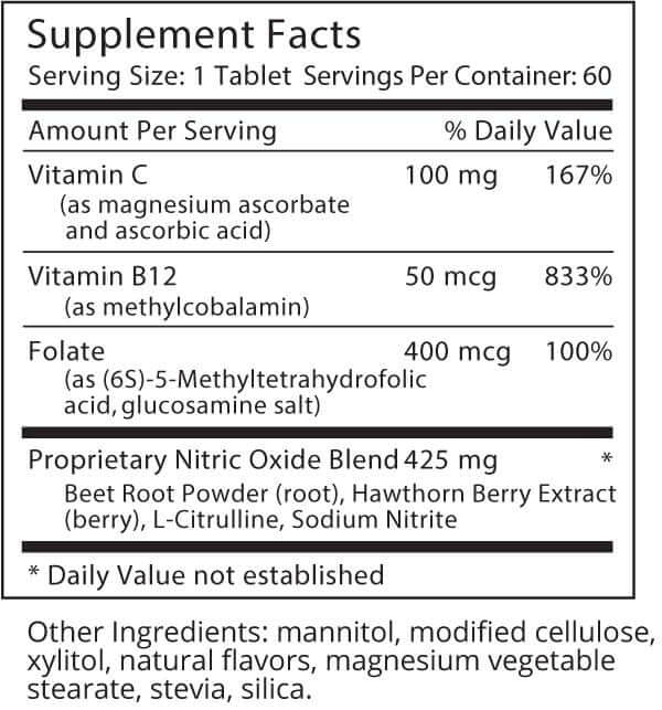 A table with supplement facts and ingredients.