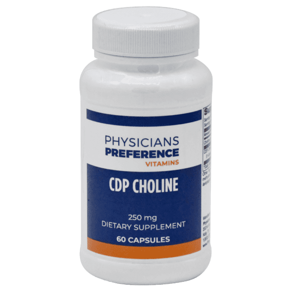 A bottle of physician 's preference cdp choline