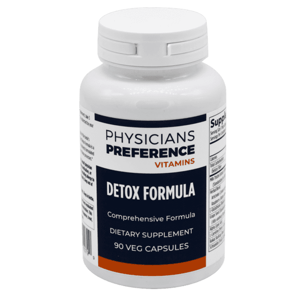A bottle of detox formula supplement.