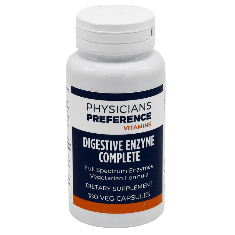 A bottle of digestive enzyme complete