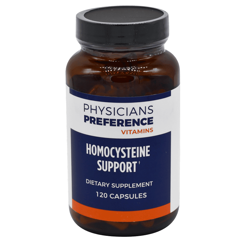 A bottle of homocysteine support supplement.