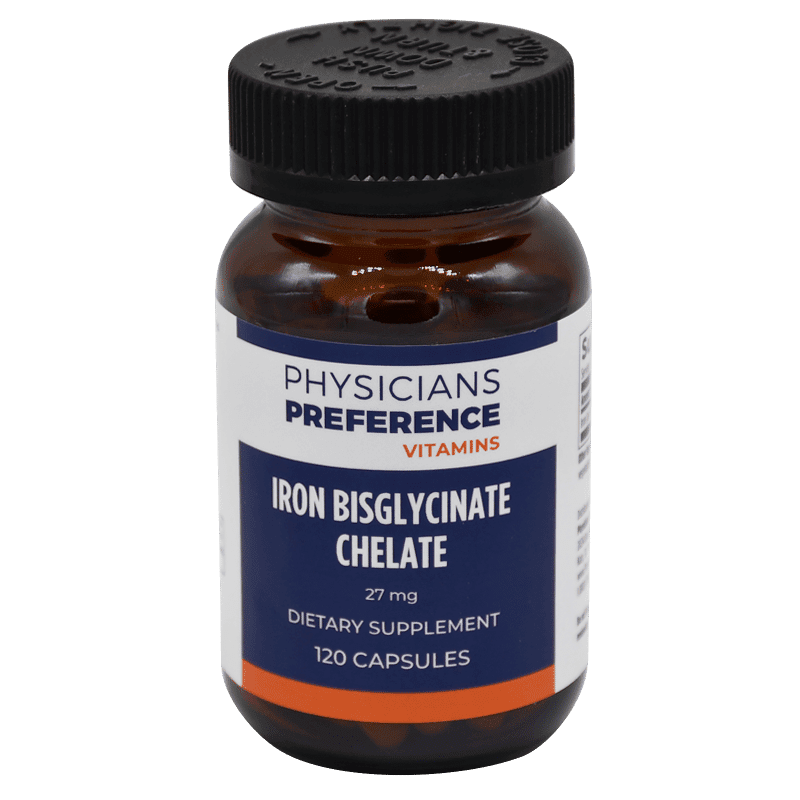 Iron Bisglycinate Chelate 27 Mg 120 Capsules Physicians Preference 