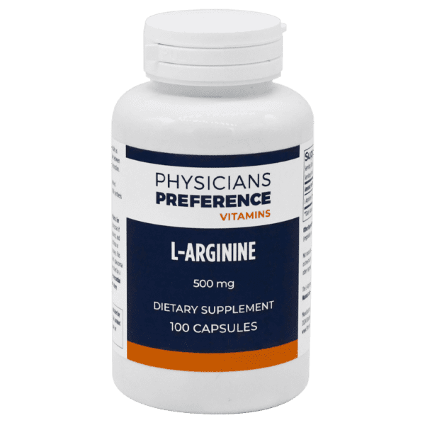 A bottle of l-arginine supplement.