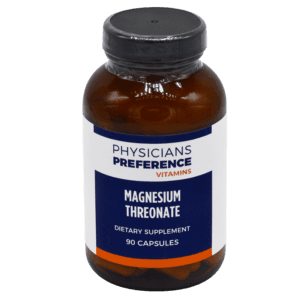 A bottle of magnesium threonate supplement.