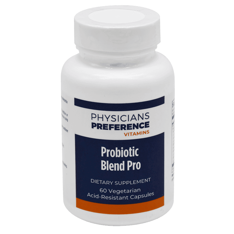 A bottle of probiotic blend pro