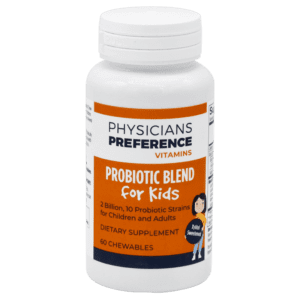 A bottle of probiotic blend for kids