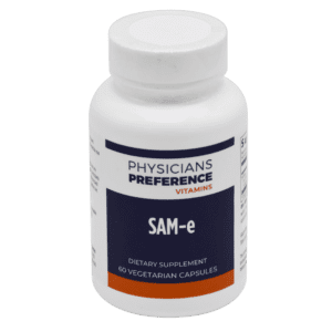 A bottle of physician 's preference sam-e supplement.