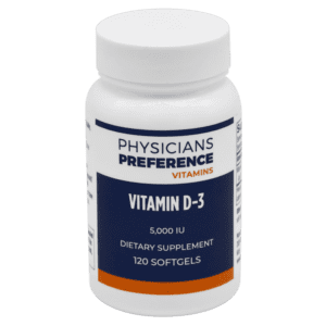 A bottle of vitamin d 3 supplement.