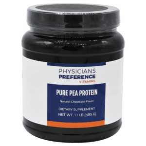 A jar of pure pea protein.