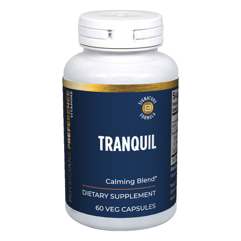 A bottle of tranquil supplement