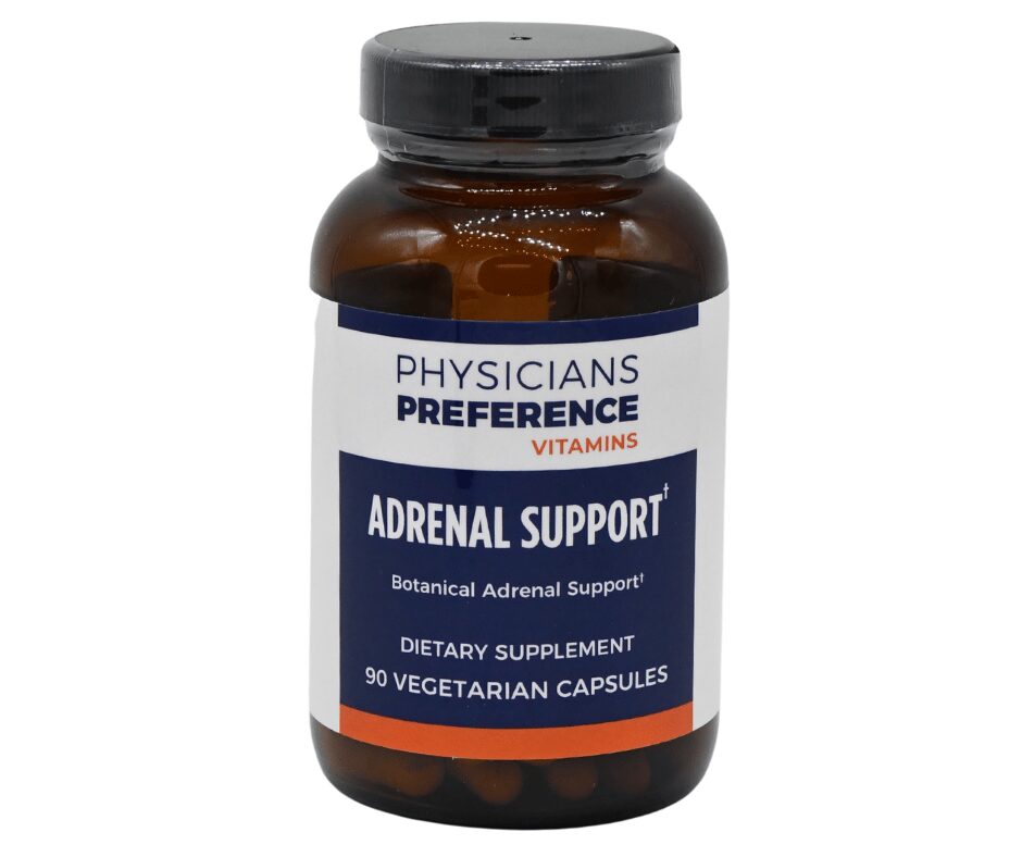 A bottle of adrenal support supplement