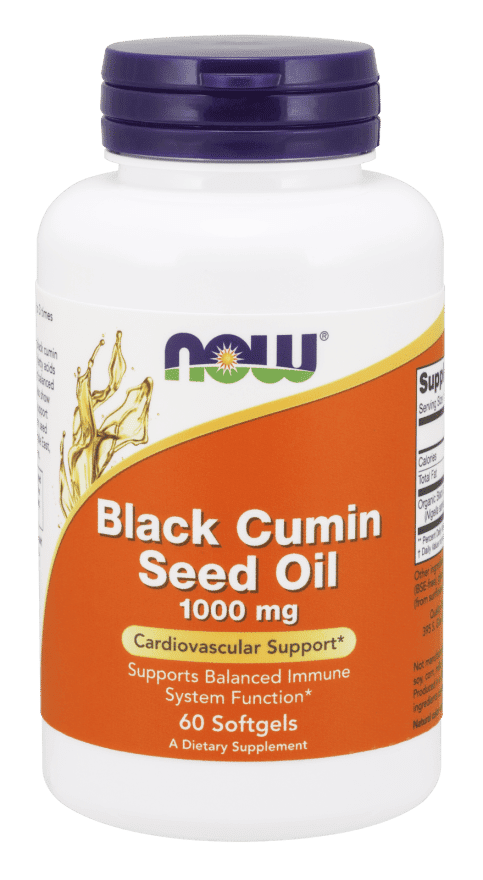 A bottle of black cumin seed oil.