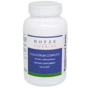 A bottle of colostrum complete is shown.