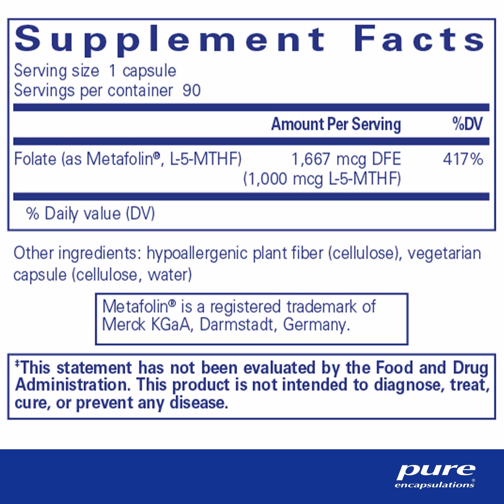 Folate 1000 mcg 90 Capsules