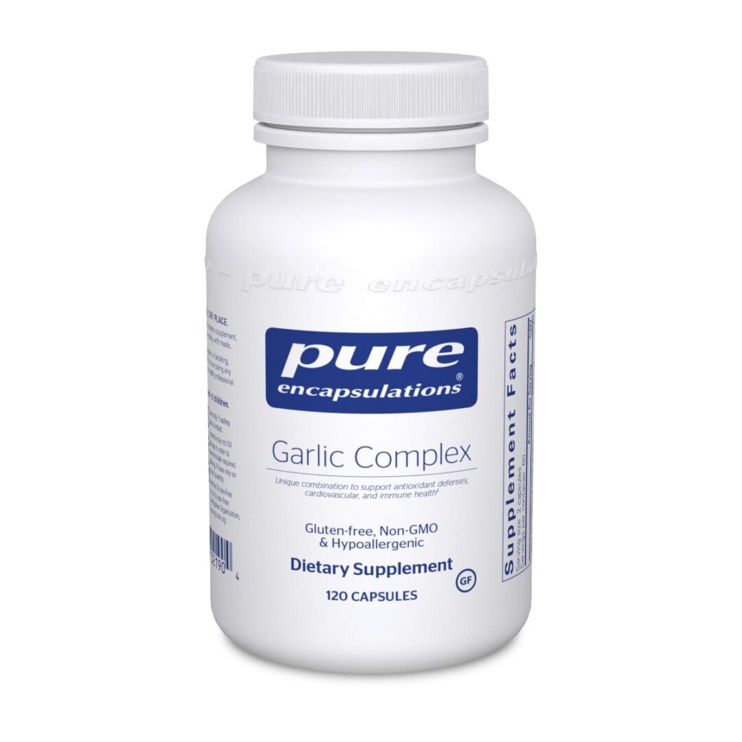 A bottle of garlic complex by pure encapsulations