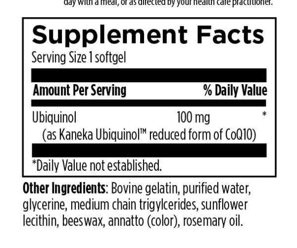 A bottle of supplement facts and information.