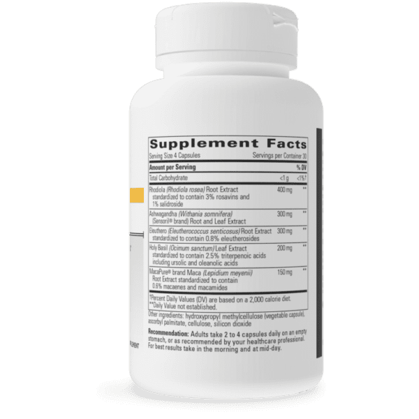 A bottle of supplement facts on a green background