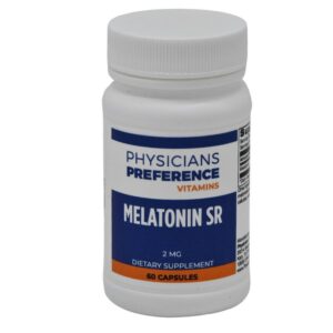 A bottle of melatonin sr supplement