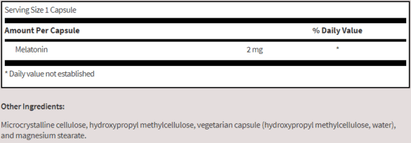 A picture of the side label for a supplement.