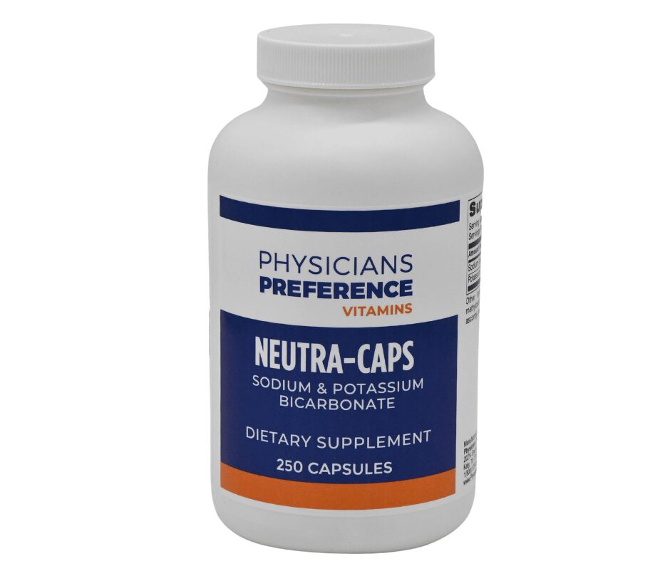 A bottle of neutra caps is shown.