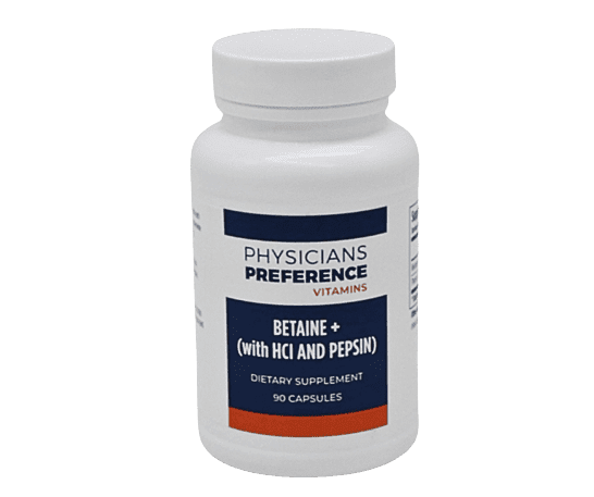 A bottle of vitamin c and betaine plus