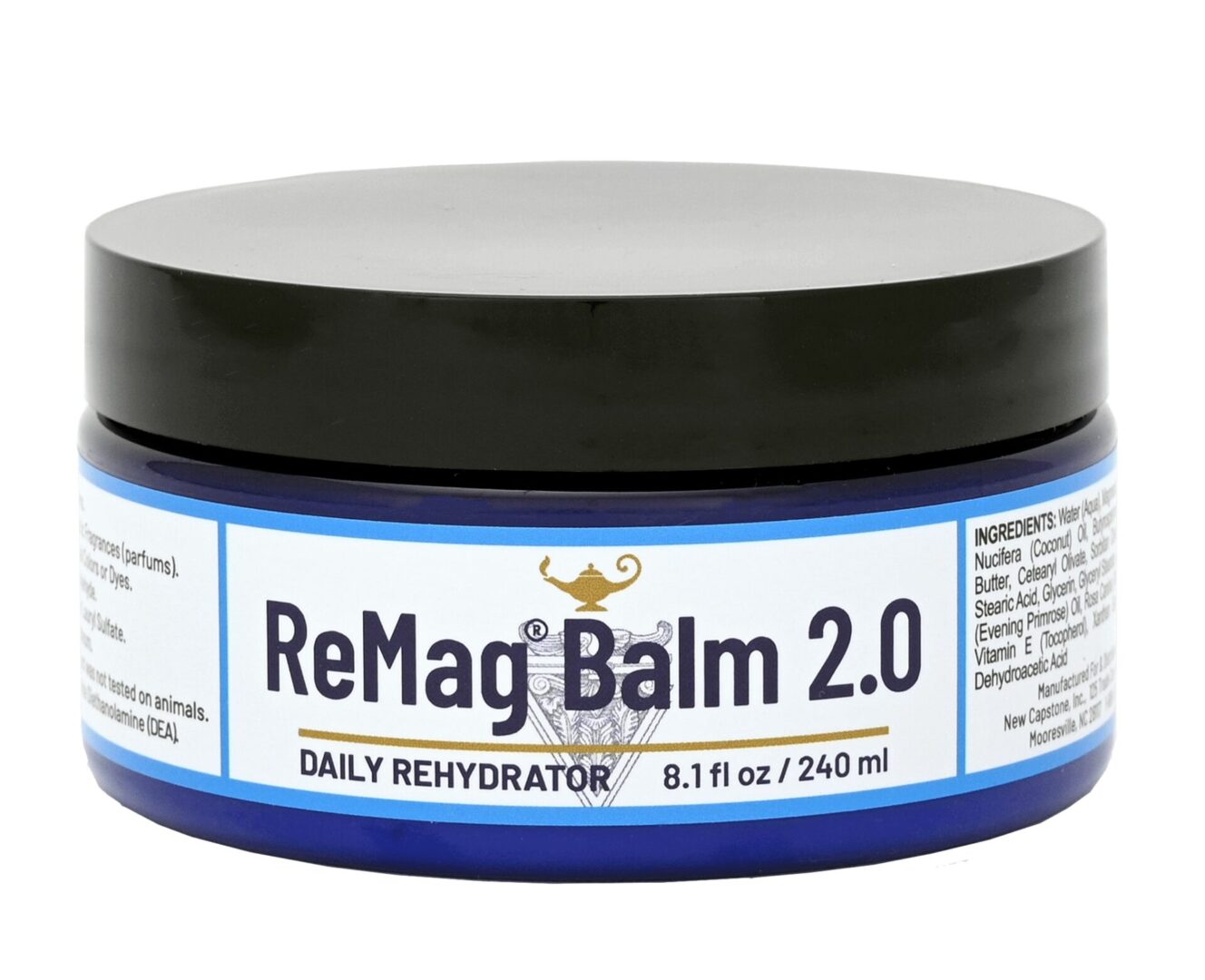 A jar of remag balm 2. 0 is shown here