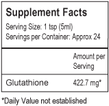 A supplement label for glutathione.