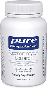 A bottle of pure encapsulations saccharomyces boulardii