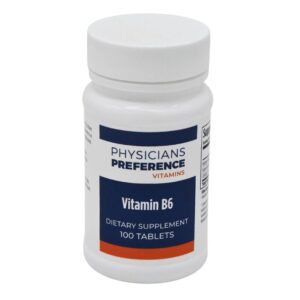 A bottle of vitamin b 6 tablets