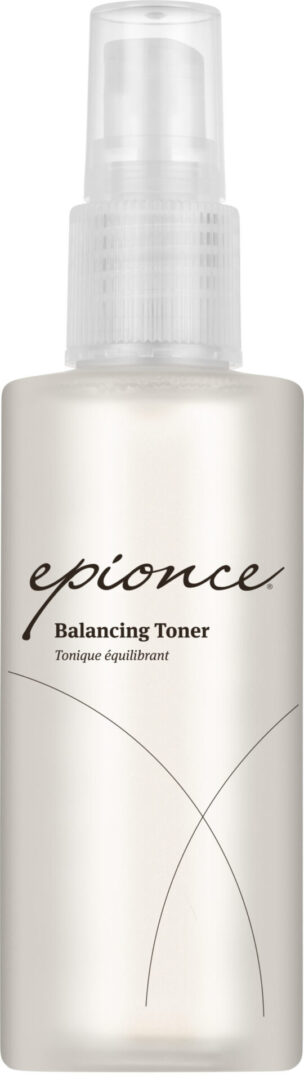 A bottle of toner is shown with the words " balancing toner."