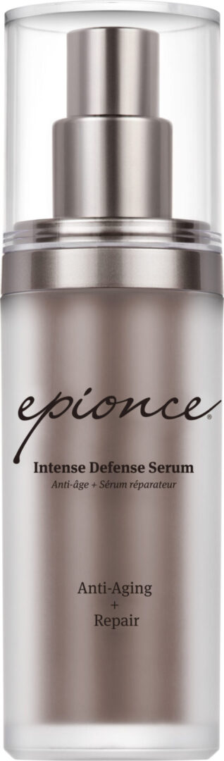 A bottle of epionce intense defense serum.
