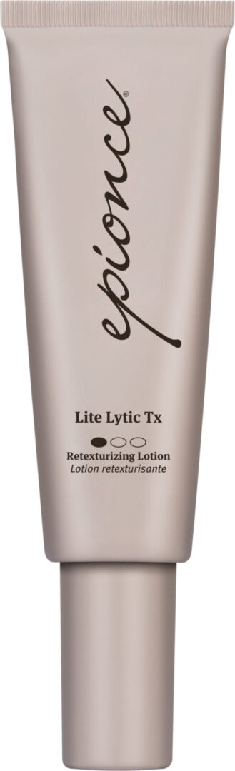 A bottle of lotion with the words lite lytic tx on it.
