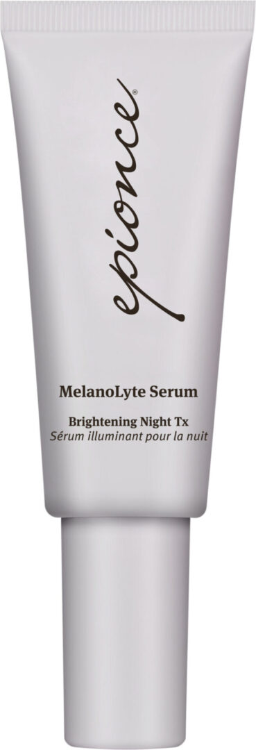 A bottle of serum with the label melanolyte serum.