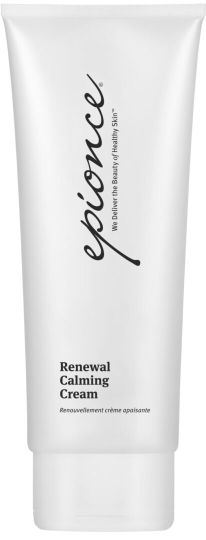A white tube of lotion with the words " epione renewal ".