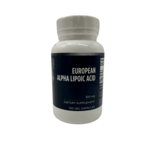 A bottle of european alpha lipoic acid.