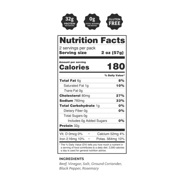 A nutrition label for some type of food.