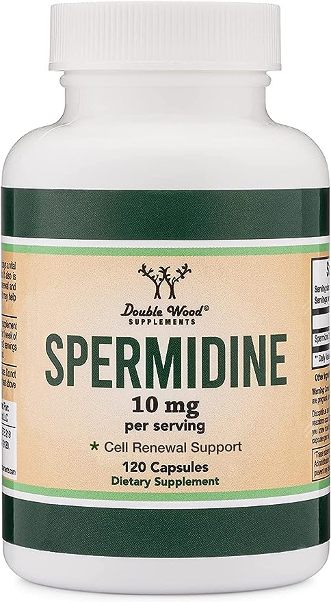A bottle of spermidine 1 0 mg capsule