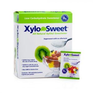 A box of xylosweet is shown with the package.