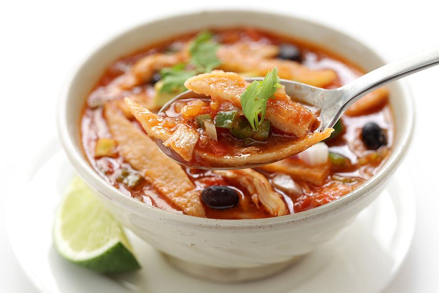 bowl of chicken tortilla soup