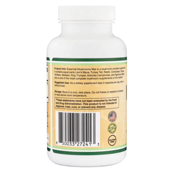 Mushroom Max 1000 mg 120 Capsules - Image 3