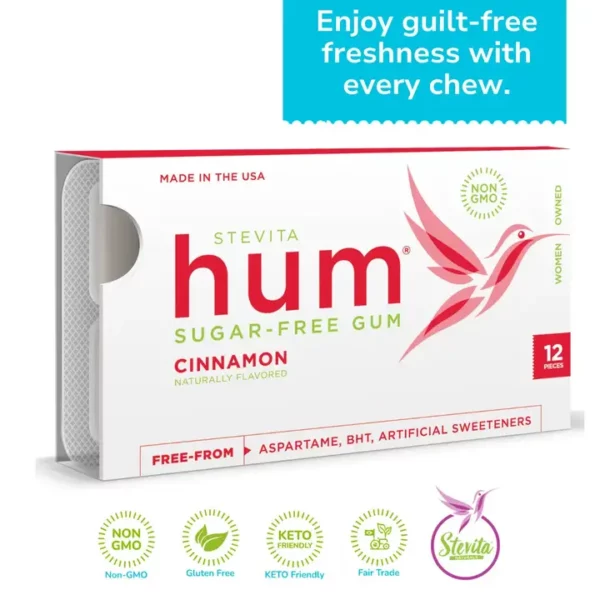 Hum Sugar-Free Gum - Natural Cinnamon Flavor - 12 Pieces - Image 2