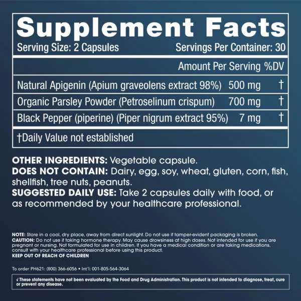 Full Spectrum Apigenin Plus 60 Capsules - Image 2