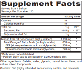 Omega Complete Fish Oil 120 Softgels
